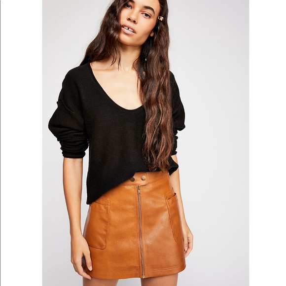 Free People High Waisted Vegan Pocket Skirt - Picture 3 of 6